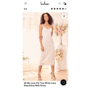 LuLus White Lace Midi Dress